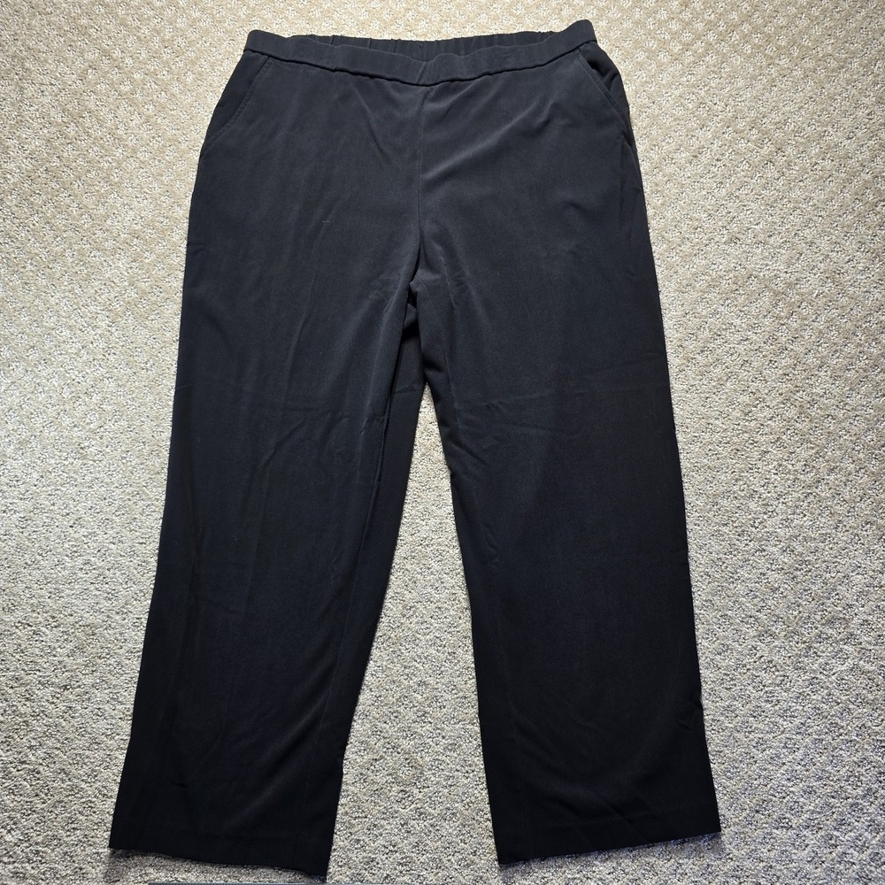 Sag Harbor Stretch Womens 16S Black Pull On Dress Pants Straight Leg Career